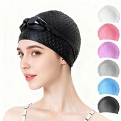 Силиконовая шапочка для плавания с рельефным рисунком