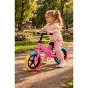 Bicicletă de echilibru cu cadru metalic și roți gonflabile