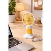 Mini ventilator portabil cu suport și cablu de încărcare
