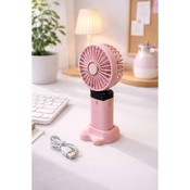 Mini ventilator portabil cu suport și cablu de încărcare