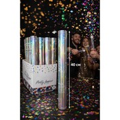 Show box cu confetti argintii, set 12 bucăți, 40 cm