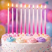 Set de 12 lumânări în culori diferite, cu efect gradient