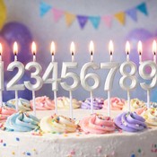 Lumânare culoarea perlei în formă de cifră (0–10)