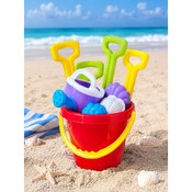 Set de jucării pentru nisip: ulcior, 4 lopeți, 3 forme, căldărușă
