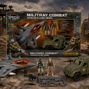 Set militar „Military Combat” cu avion de luptă, vehicul și figurine