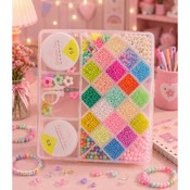 Set creativ cu mărgele multicolore pentru brățări