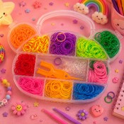 Set Loom Bands în cutie formă de ursuleț