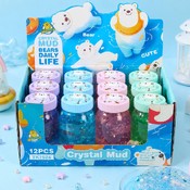 Show Box cu Slime Crystal Mud cu Ursuleți și Sclipici Colorat 12 Buc.