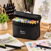 Set Carioci cu Alcool Touch Twin 120 Culori în Husă Textilă