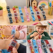 Ceasuri Electronice pentru Copii cu Hello Kitty, Spider-Man, Minecraft și Kuromi, Model Pătrat – Set 12 Bucăți