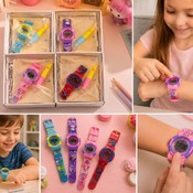 Ceasuri Electronice pentru Copii cu Personaje din Desene Animate și Mini Lanternă – Set 12 Bucăți