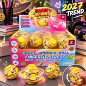 Show box cu 24 mingi antistres Fidget Spinner Ball, model hamburger
