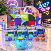 Show box cu 12 mingi antistres Fidget Spinner Ball rotative, multicolore